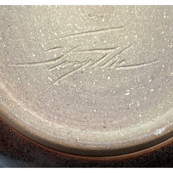 Handcrafted Ceramic Bowl With Multicolor Glaze Finish Signed 5.5" - Picture 8 of 8